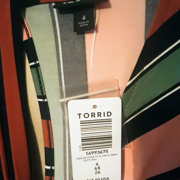 Torrid Pink Stripe Surplice Studio Knit Romper - Picture 3 of 8